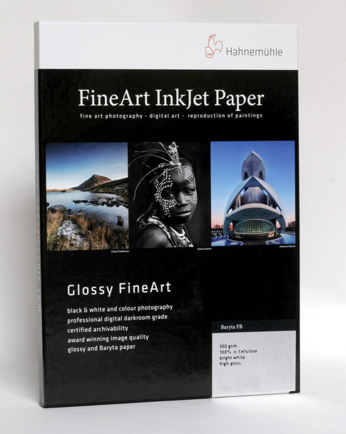 Hahnemühle FineArt Baryta FB 350gsm Digital FineArt Paper, A3+, Bright White, 25 Sheets
