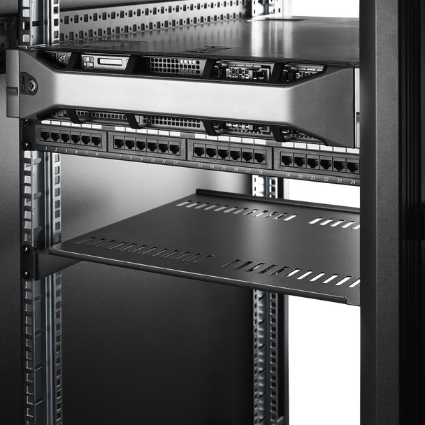 StarTech.com 1U Vented Server Rack Shelf, 2-Pack, 19" Cantilever, 40cm Deep, 20kg Capacity - CABSHELF116V2PK – image 10