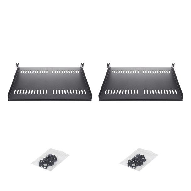 StarTech.com 1U Vented Server Rack Shelf, 2-Pack, 19" Cantilever, 40cm Deep, 20kg Capacity - CABSHELF116V2PK – image 12