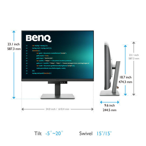 BenQ RD280U 28.2" 3840 x 2560 4K 60Hz IPS Monitor - 9H.LM1LJ.TBE – image 5