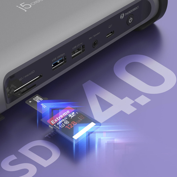 j5create JTD568 Thunderbolt 4 Quad Display Docking Station, 8K, 98W PD - JTD568-FN – image 9