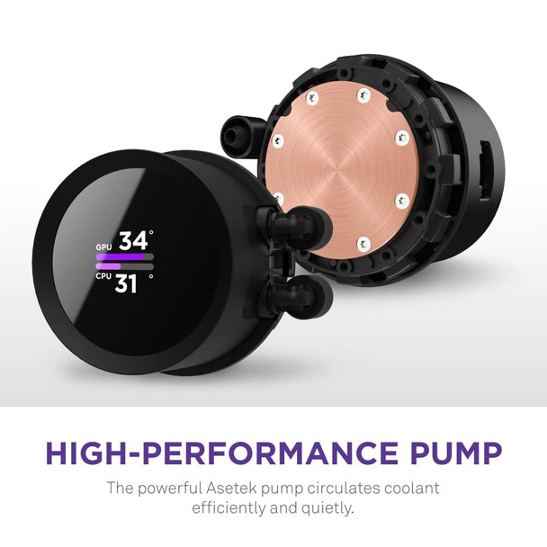 NZXT Kraken 240 RGB 240mm AIO Liquid CPU Cooler, 1.54" LCD, Black - RL-KR240-B1 – image 4