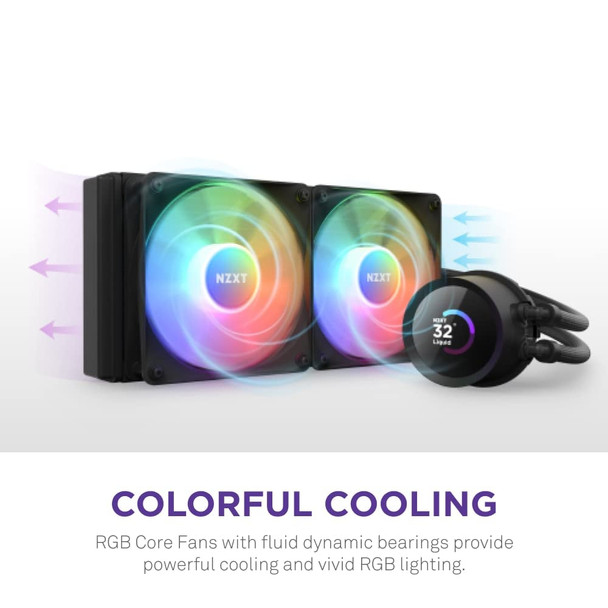 NZXT Kraken 240 RGB 240mm AIO Liquid CPU Cooler, 1.54" LCD, Black - RL-KR240-B1 – image 5