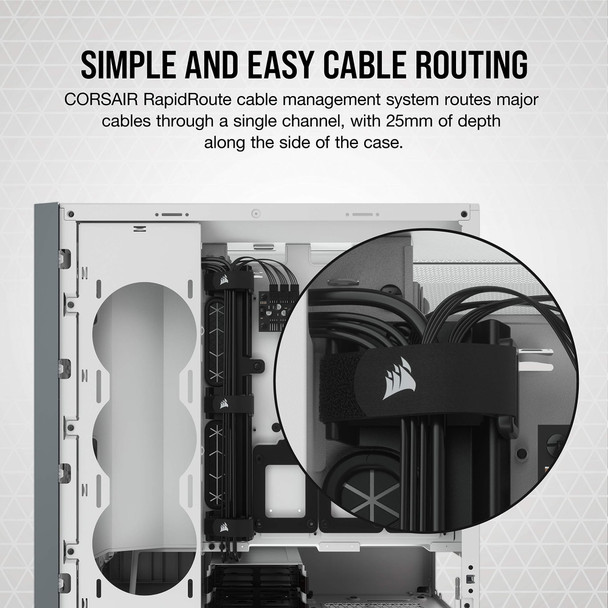 Corsair iCUE 5000X RGB Mid-Tower ATX PC Case, Tempered Glass, White - CC-9011213-WW – image 6