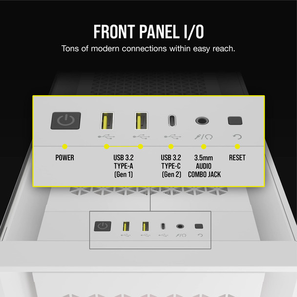 Corsair iCUE 5000D RGB Airflow Mid-Tower ATX PC Case, 3x Fans, White - CC-9011243-WW – image 7