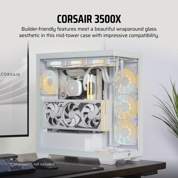 Corsair 3500X Mid-Tower ATX PC Case, Panoramic Glass, White - CC-9011277-WW – image 2