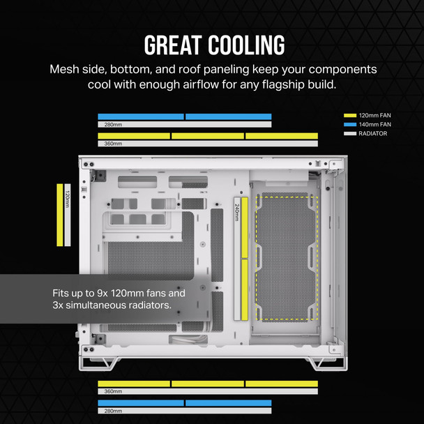 CORSAIR 2500X Micro-ATX Dual Chamber PC Case, Tempered Glass, White - CC-9011289-WW – image 6