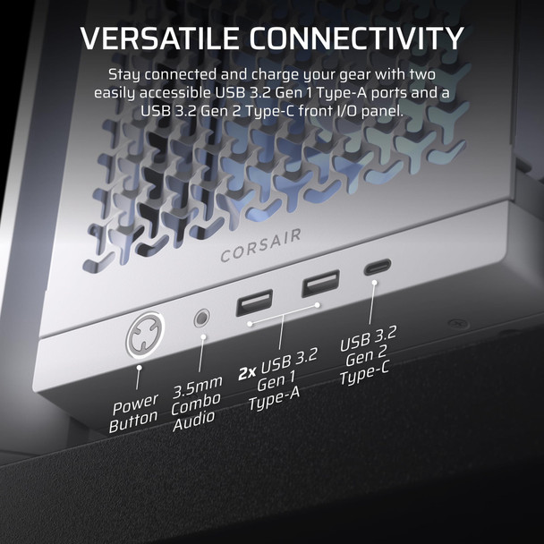 CORSAIR Frame 4000D RS ARGB Mid-Tower ATX PC Case, 3x Fans, White - CC-9011297-WW – image 8