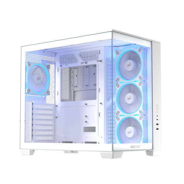 ASUS A32 PLUS Dual-Chamber Mid Tower PC Case, Tempered Glass, 4x ARGB Fans, White - 90DC00S3-B19000 – image 2