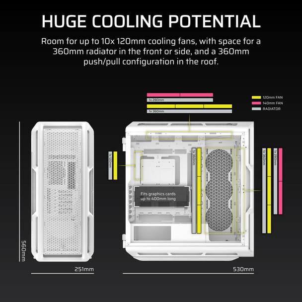 Corsair 5000T Mid-Tower ATX PC Case, Tempered Glass, USB-C, White - CC-9011301-WW – image 3