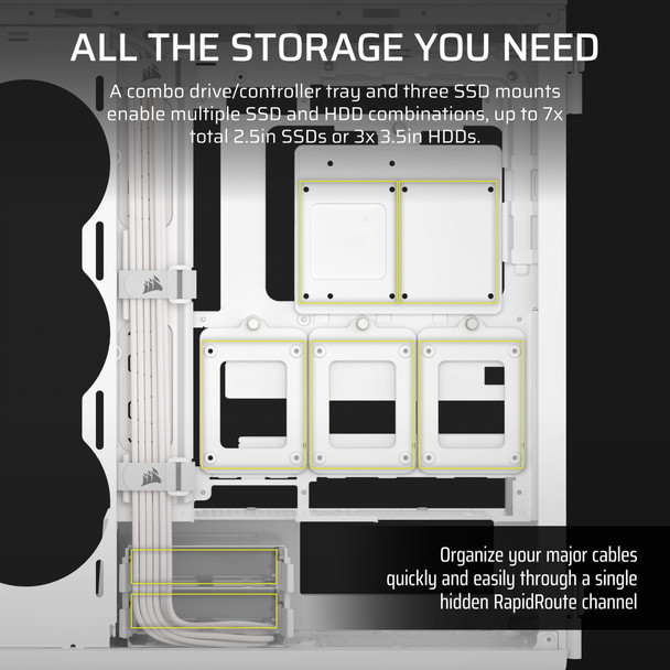 Corsair 5000T Mid-Tower ATX PC Case, Tempered Glass, USB-C, White - CC-9011301-WW – image 6