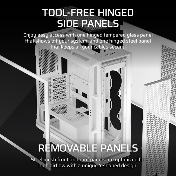 Corsair 5000T Mid-Tower ATX PC Case, Tempered Glass, USB-C, White - CC-9011301-WW – image 7