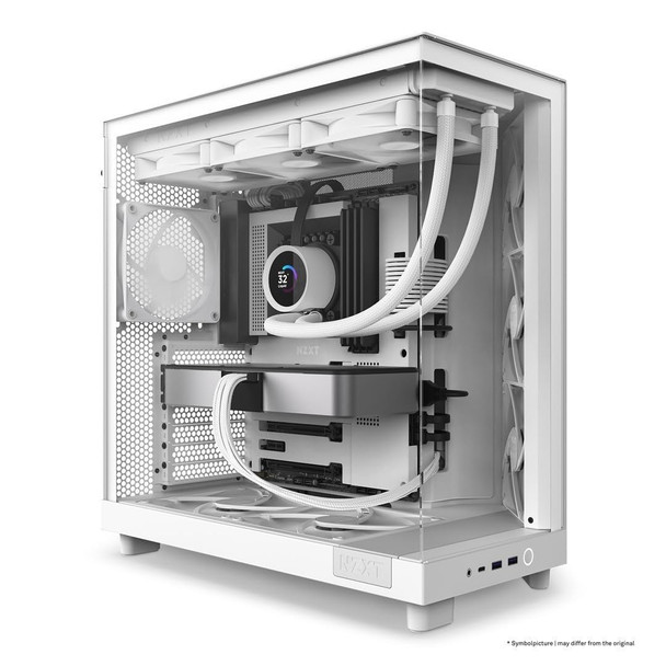 NZXT H6 Flow Mid-Tower ATX PC Case, Panoramic Glass, White - CC-H61FW-01 – image 3