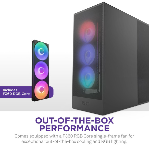 NZXT H7 Flow RGB Mid-Tower ATX PC Case, 420mm Radiator Support, Black - CM-H72FB-R1 – image 3