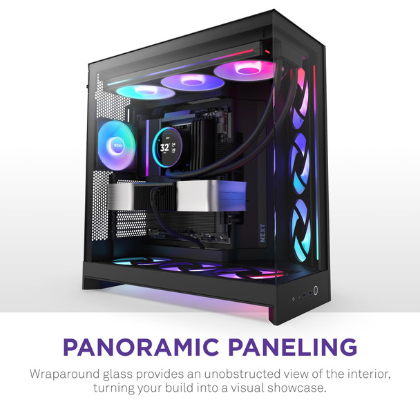 NZXT H9 Flow RGB Dual-Chamber Mid-Tower ATX PC Case, Black - CM-H92FB-R1 – image 7