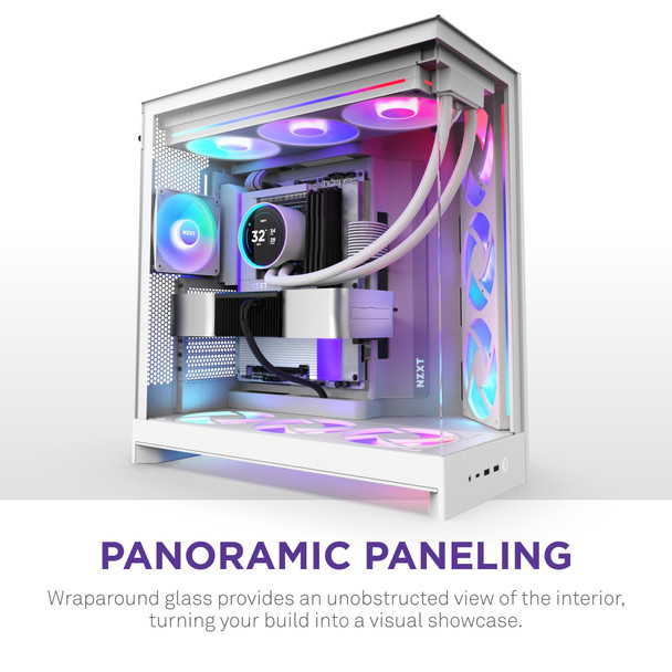 NZXT H9 Flow RGB+ Mid Tower ATX PC Case, Dual Chamber, Tempered Glass, White - CM-H92FW-P1 – image 7