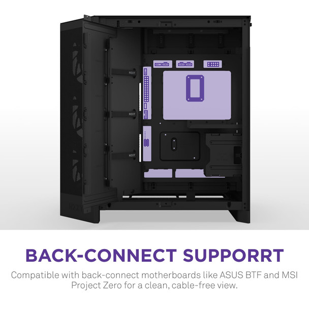NZXT H9 Flow RGB+ Dual-Chamber Mid-Tower ATX PC Case, Black - CM-H92FB-P1 – image 8