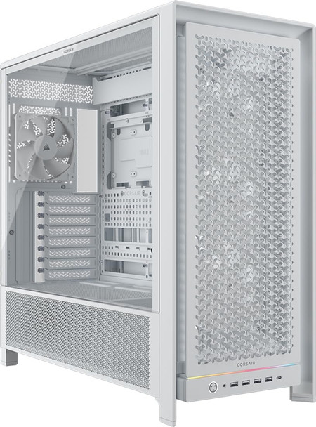 Corsair FRAME 5000D RS Mid-Tower PC Case, 420mm Radiator, 4 Fans, White - CC-9011308-WW