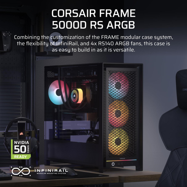 Corsair FRAME 5000D RS ARGB Mid-Tower PC Case, ATX, 420mm Radiator, Black - CC-9011309-WW – image 2