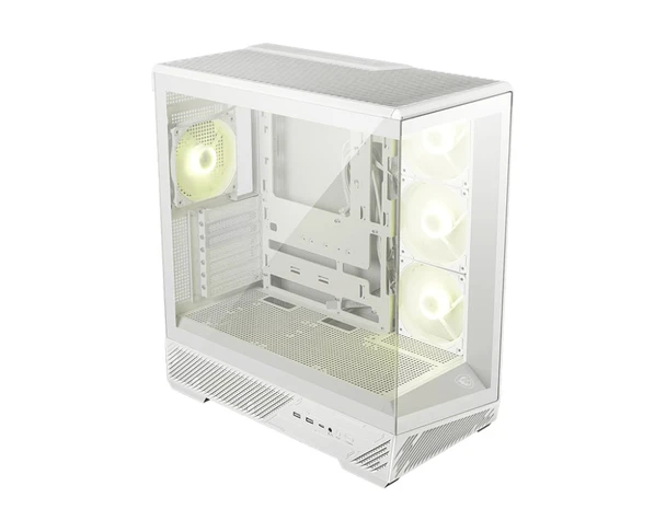 MSI MAG PANO 130R PZ Midi Tower PC Case, ATX, 4x ARGB Fans, White - MAG PANO 130R PZ WHITE
