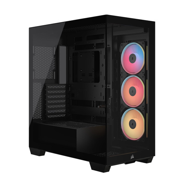 Corsair 3500X LX-R RGB iCUE LINK Mid Tower PC Case, Panoramic Glass, 3x LX120-R RGB Fans, Black - CC-9011324-WW