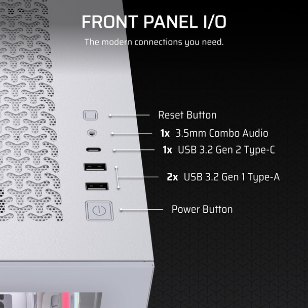 Corsair 3500X LX-R RGB iCUE LINK Mid Tower PC Case, Panoramic Glass, 3x LX120-R RGB Fans, White - CC-9011325-WW – image 6