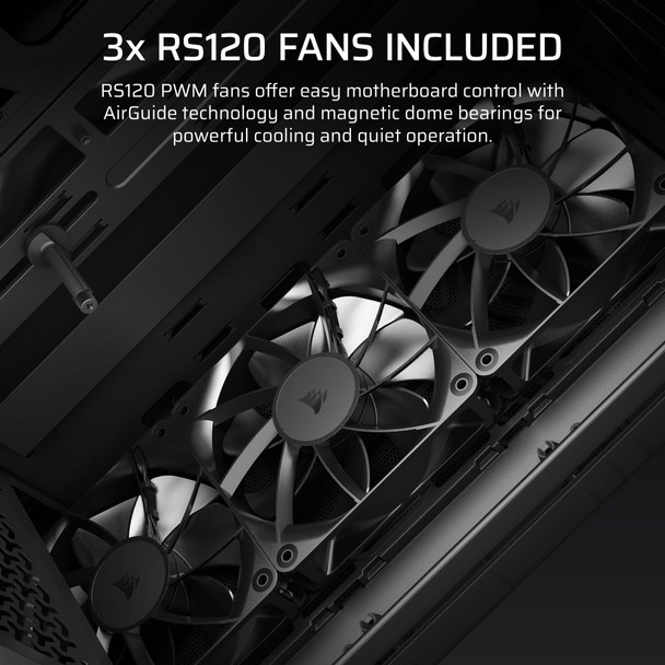Corsair 3200D RS Mid Tower PC Case, 3x RS120 Fans, 360mm Radiator Support, Smoke - CC-9011336-WW – image 5
