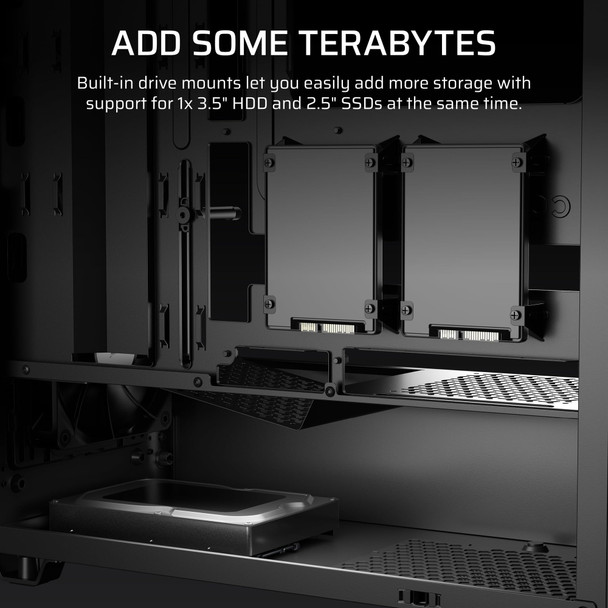 Corsair 3200D RS Mid Tower PC Case, 3x RS120 Fans, 360mm Radiator Support, Smoke - CC-9011336-WW – image 7