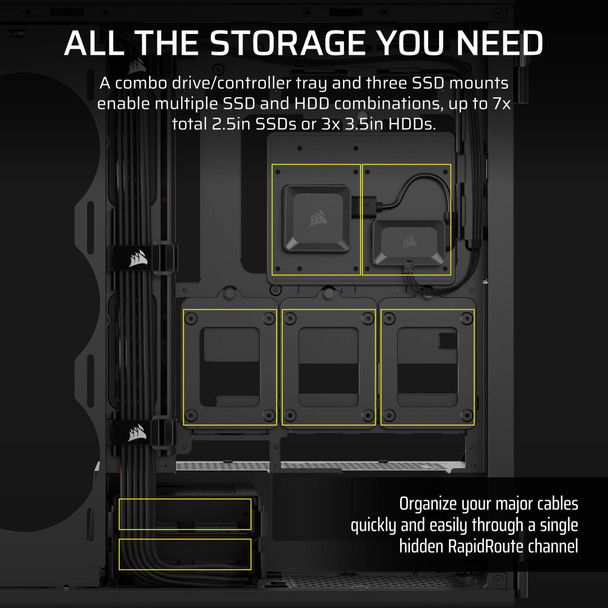 Corsair iCUE LINK 5000T LX RGB Mid Tower PC Case, 3x LX120 RGB Fans, E-ATX Support, Black - CC-9011298-WW – image 7