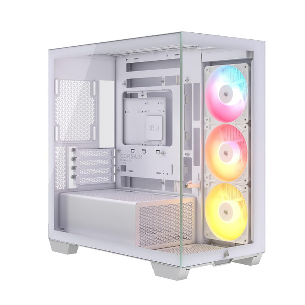 Corsair 2800X RS-R ARGB Micro-ATX PC Case, Panoramic Glass, 3x RS120-R ARGB Fans, White - CC-9011348-WW