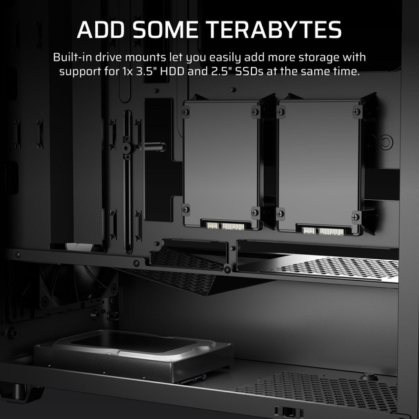 Corsair 3200D RS Mid Tower PC Case, 3x RS120 Fans, 360mm Radiator Support, Black - CC-9011334-WW – image 7