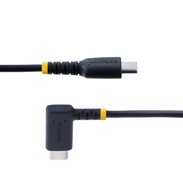 StarTech.com 2m Right-Angle USB-C to USB-C Charging Cable, Rugged, 60W PD, USB 2.0, Black - R2CCR2MUSBCABLE – image 4