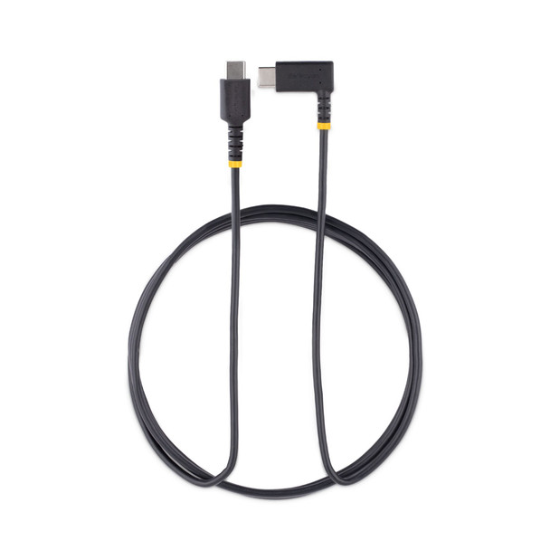 StarTech.com 2m Right-Angle USB-C to USB-C Charging Cable, Rugged, 60W PD, USB 2.0, Black - R2CCR2MUSBCABLE – image 7