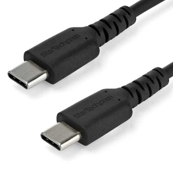 StarTech.com 2m USB-C to USB-C Charging Cable, Rugged Aramid Fibre, 60W PD, USB 2.0, Black - RUSB2CC2MB