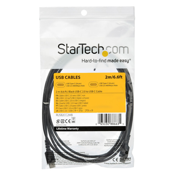 StarTech.com 2m USB-C to USB-C Charging Cable, Rugged Aramid Fibre, 60W PD, USB 2.0, Black - RUSB2CC2MB – image 5