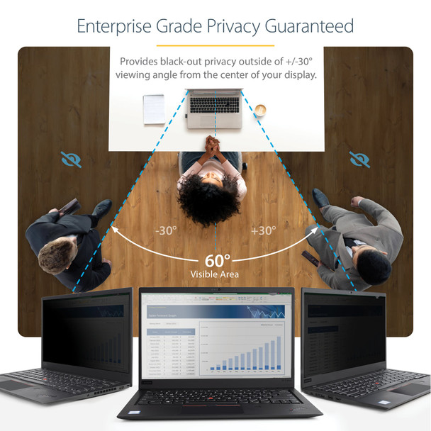 StarTech.com 13.3in Laptop Privacy Screen, 16:9, Anti-Glare, Reversible, Blue Light Reducing - 133LPRIVSCREEN – image 9