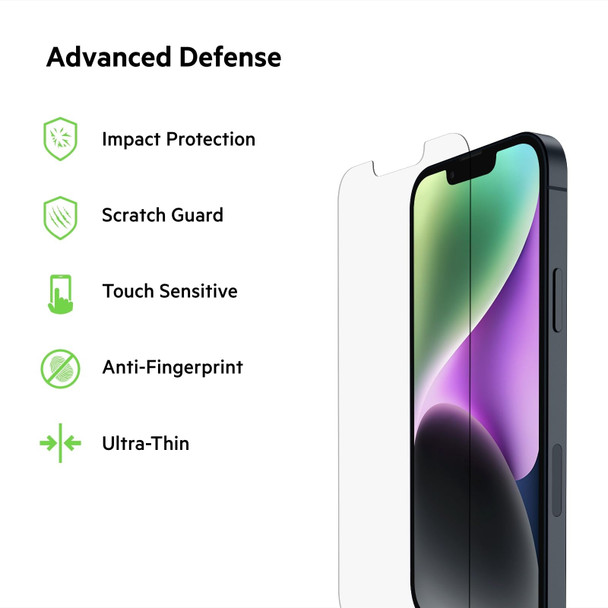 Belkin TemperedGlass Screen Protector for iPhone 13, 13 Pro, 14, 16e & 17e, Anti-Microbial, 9H - OVA069ZZ – image 2