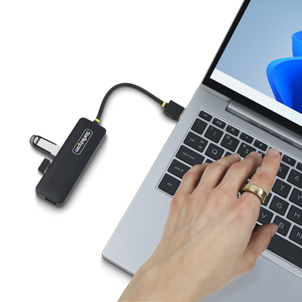 StarTech.com 4-Port USB-A Hub, USB 3.0 5Gbps, Bus Powered, Compact Travel Hub, Black - H5A4A-USB-HUB – image 9