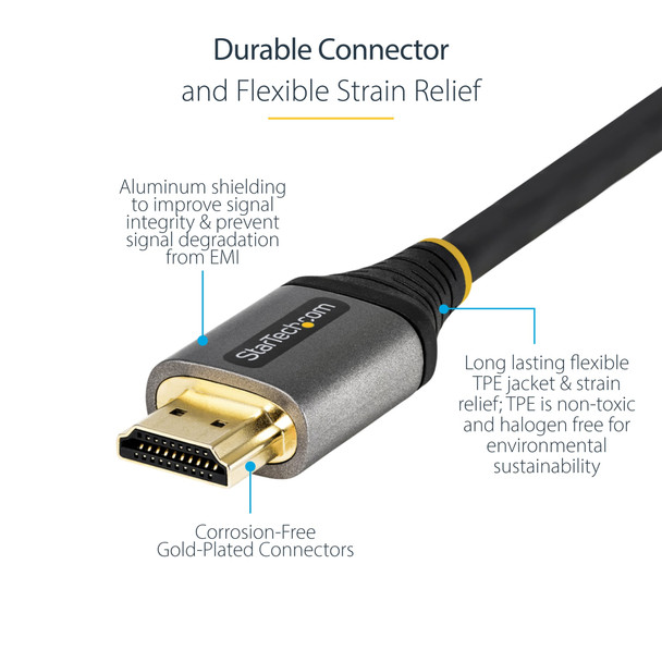 StarTech.com Premium Certified HDMI 2.0 Cable, 2m, 4K 60Hz, HDR10, Ethernet, ARC, Male to Male - HDMMV2M – image 8