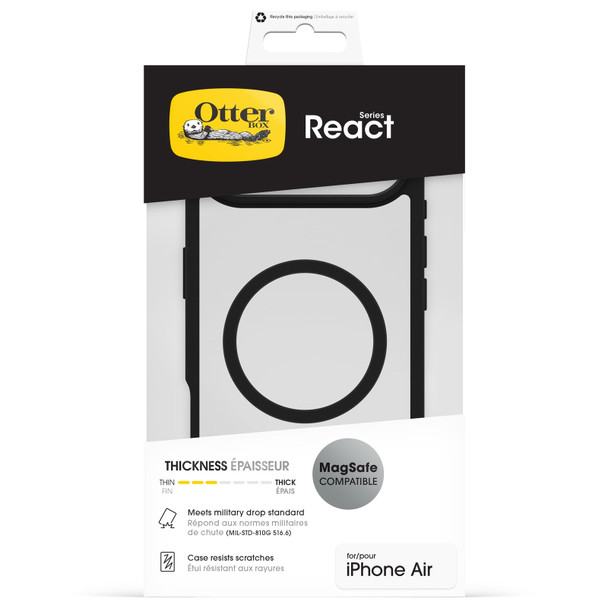 OtterBox React Series MagSafe Case for iPhone Air, Slim Drop Protection, Clear/Black - 77-98611 – image 5