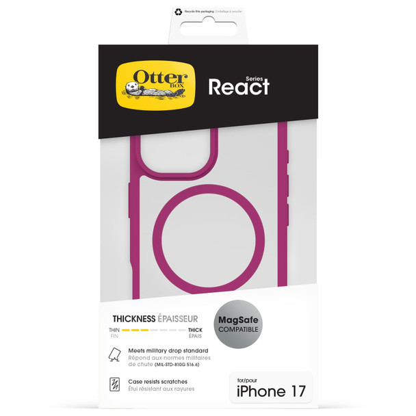OtterBox React Series MagSafe Case for iPhone 17, Slim Drop Protection, Clear/Pink - 77-98594 – image 5