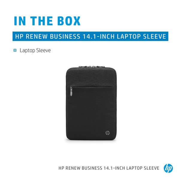 HP Renew Business 14.1-inch Laptop Sleeve, Ocean-Bound Plastic, RFID Pocket, Black - 3E2U7AA – image 3