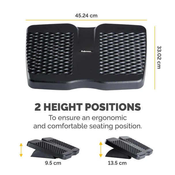 Fellowes Refresh Foot Support, Under-Desk Foot Rest, 2 Height Settings, Massage Surface - 8066001 – image 3