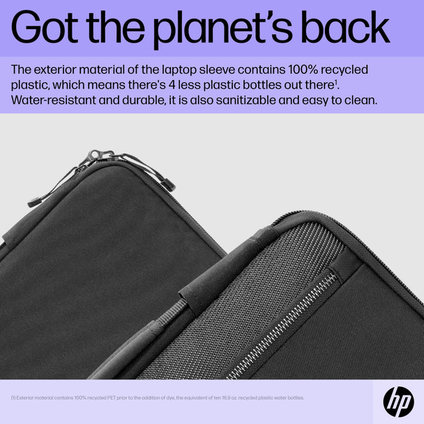 HP Renew Executive 14.1-inch Laptop Sleeve, Water-Resistant, Recycled, Black - 6B8Y3AA – image 2