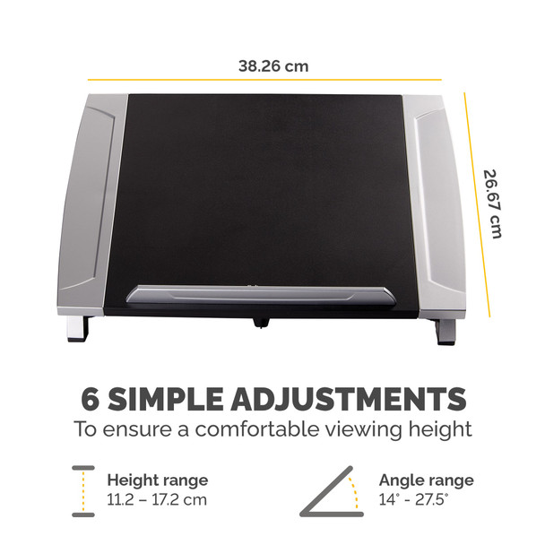 Fellowes Office Suites Laptop Riser, 6 Height Settings, Up to 17" and 5kg, Black - 8032001 – image 4