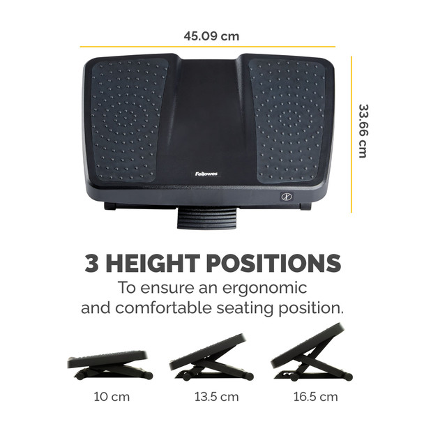 Fellowes Professional Series Ultimate Foot Support, 3 Height Settings, Rocking Platform, Black - 8067001 – image 3