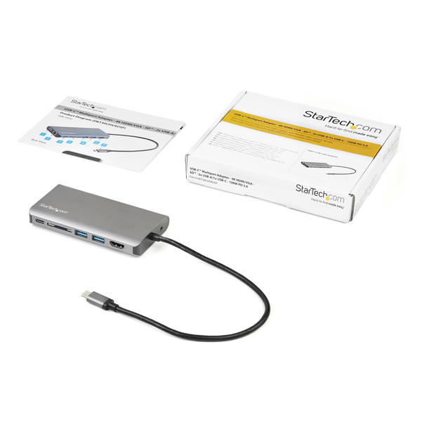 StarTech.com USB-C Multiport Adapter, 4K HDMI or 1080p VGA, 3x USB 5Gbps, GbE, SD, 100W PD - DKT31CVHPD3 – image 12