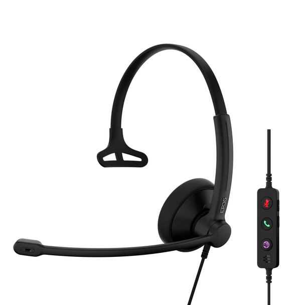 EPOS IMPACT 100 MS Mono USB-C Headset with USB-A Adapter, Microsoft Teams Certified - 1001419 – image 3