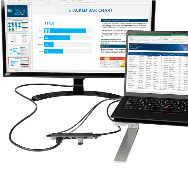 StarTech.com 7-in-1 USB-C Multiport Adapter, 4K 60Hz HDMI, 2x USB-A, GbE, SD/microSD, 100W PD - DKT30CHSDPD1 – image 5