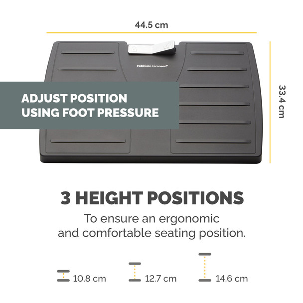 Fellowes Office Suites Adjustable Foot Rest with Microban, 3 Height Positions, Black - 8035001 – image 3